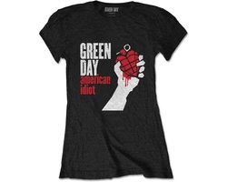 foto van Green Day - American Idiot Dames T-shirt - XS - Zwart
