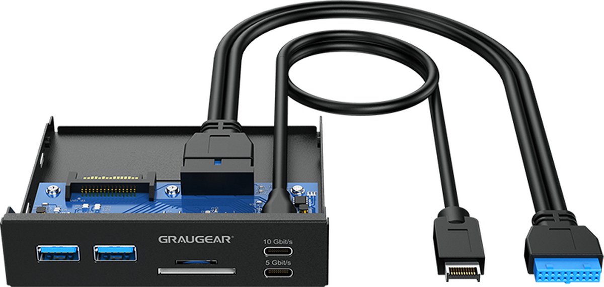 GrauGear G-MP01CR G-MP01CR USB-hub 6 poorten USB-A, USB-C, SD, Micro-SD USB 3.0 5 GBit/s Zwart