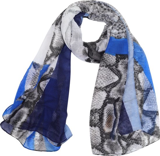 Sjaal met Slangenprint - 180x70 cm - Blauw