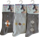 Baby / kinder sokjes jaquard - 21/23 - unisex - 90% katoen - naadloos - 12 PAAR - chaussettes socks