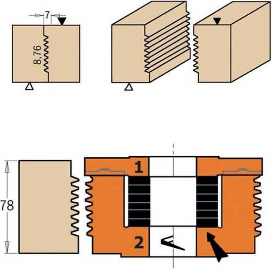 240.040.06M Groefzaag Industrielijn 150 x 30 x 12T Dikte 4 mm