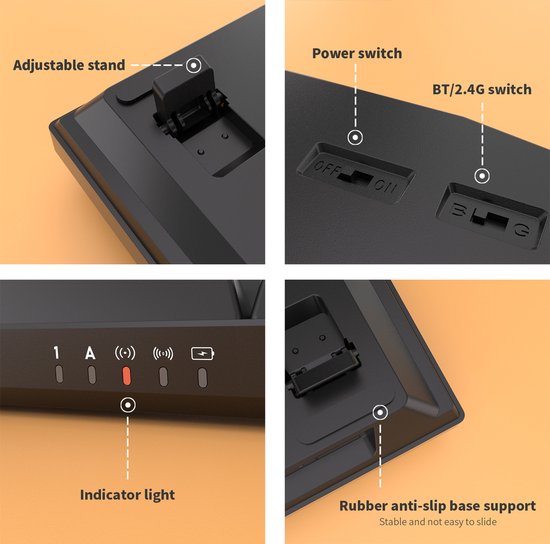 Royal Kludge RK100 - RGB Mechanisch Gaming Toetsenbord - Bedraad en Draadloos - Met Numberpad - TRI Mode - USB C - Bluetooth - 2.4Ghz Adapter - Anti Ghosting - Zwart - Blue Switch - Royal Kludge