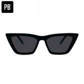 PB Sunglasses - Vienna Acetate Black. - Zonnebril dames en heren - Gepolariseerd - Cat Eye zonnebril - Zwart acetaat frame