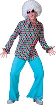 Funny Fashion - Jaren 80 & 90 Kostuum - Disco Dot Hemd Man - Multicolor - Maat 48-50 - Carnavalskleding - Verkleedkleding