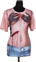 Shirt met print zombie hands voor dame one size (M)