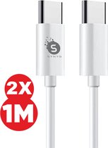 Synyq - 2X USB-C Data- en Laadkabel - 2.4A Snellader Kabel - Fast en Quick Charge Oplaadkabel - Oplaadsnoer Telefoon - USB-C - USB C kabel 1 meter