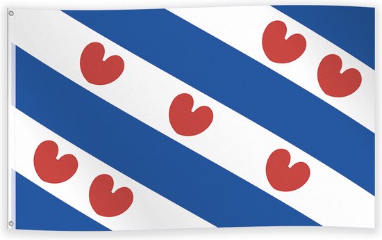 Vlag Friesland 150x90cm met Pompeblêden