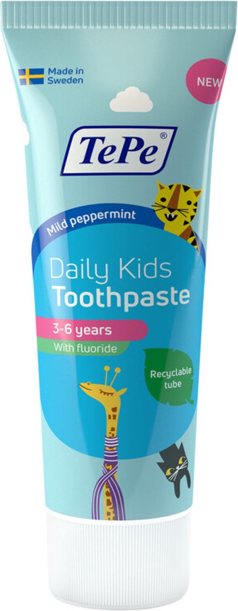 Goedkoopste 3x TePe Daily Kinder tandpasta 75 ml