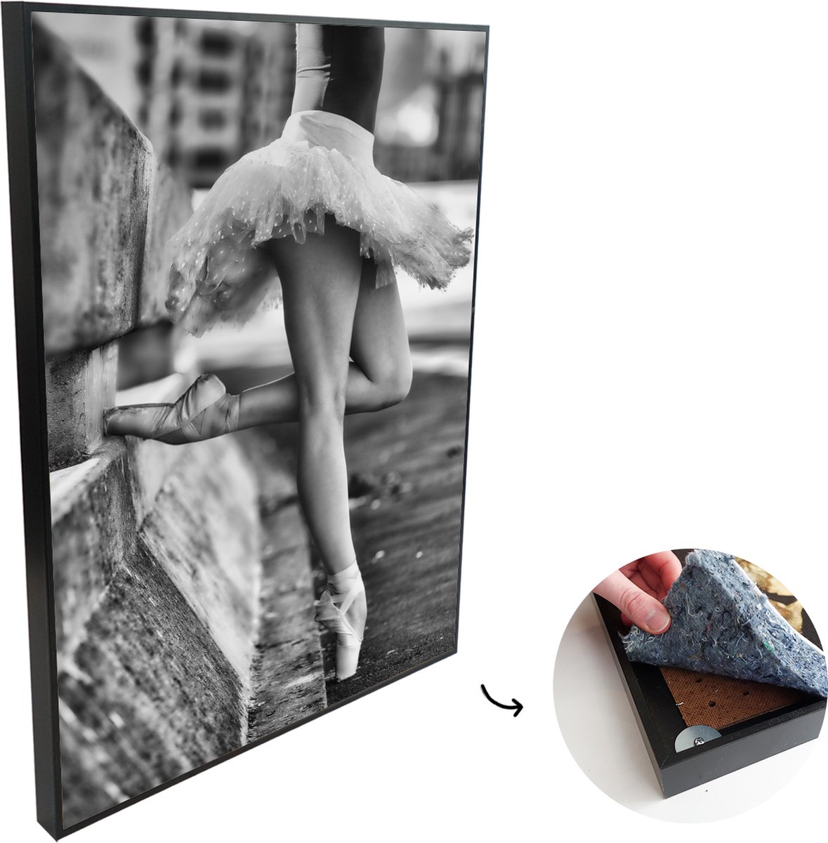 Ballet Shoes Poster - Zwart-wit Balletkunst