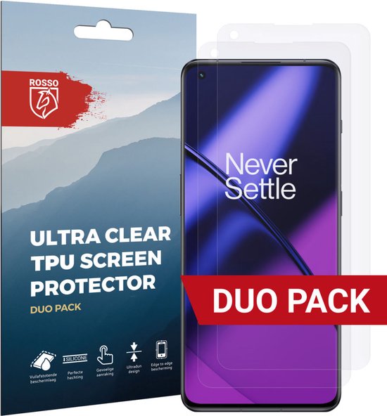 Rosso Screen Protector Ultra Clear Duo Pack Geschikt voor OnePlus 11 | Folie | 2 Stuks