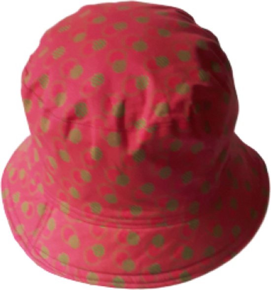 Jacqui's Arts & Designs - African design - bucket hat - vissershoed - handgemaakt - 58-61cm - Afrikaanse stof - Afrikaanse print - reversible - omkeerbaar - unisex - fuchsia - groen