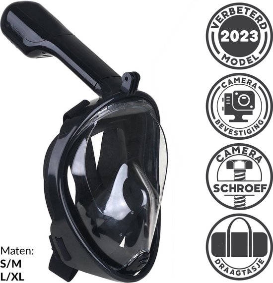 metaal antwoord Nat Gadgy Snorkelmasker Volwassenen L/XL- Snorkelset Zwart - Full Face  Duikmasker -... | bol.com