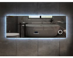 Mawialux LED Spiegel - 200cm - Rechthoek - Verwarming - Digitale Klok - Bluetooth - Yade