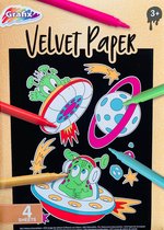 Grafix - Velvet kleurplaten - ''Ruimte'' - Knutselen meisjes - Knutselen jongens - Kleurboek - Kleurplaten voor kinderen