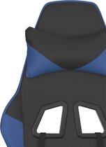 vidaXL - Gamestoel - met - voetensteun - kunstleer - zwart - en - blauw