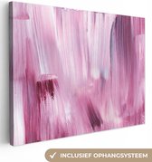 Peinture sur toile Couleurs - Peinture - Tableau - Rose - 80x60 cm - Décoration murale