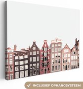 Tableau sur toile Amsterdam - Architecture - Maisons - Rue - 160x120 cm - Décoration murale XXL