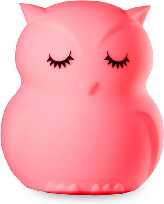 Kids Castle 8 kleurig LED Nachtlampje Kinderen - Uil - Accu - Oplaadbaar - Tafellamp - Leeslamp