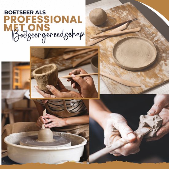 10 Outils De Sculpture Argile En Bois - Ensemble Modélisation Poterie Polymère Double Extrémité