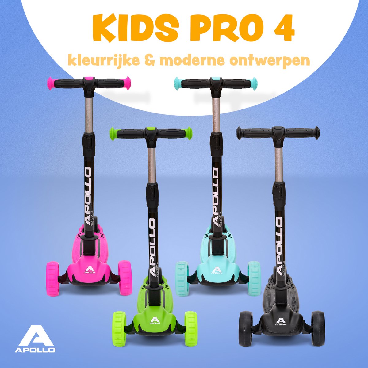 Trottinette Enfant Apollo Whiz LED - Pliable & Réglable | Pour 3-12 Ans