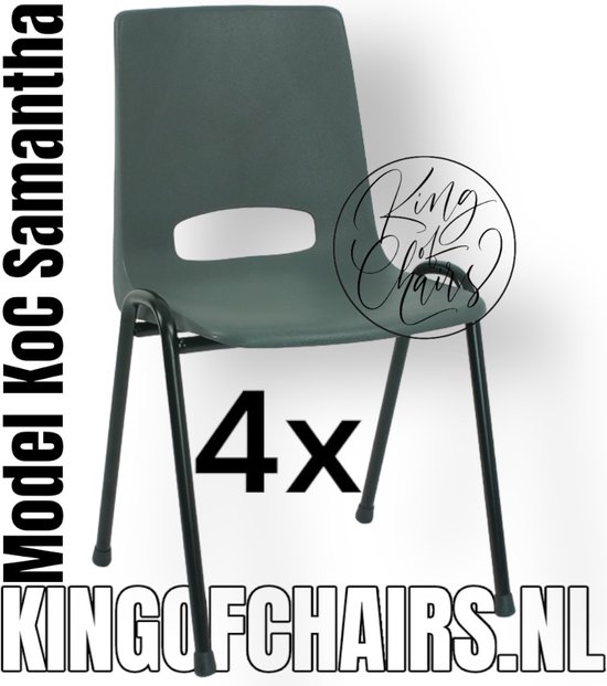 King of Chairs -Set van 4- Model KoC Samantha antraciet met zwart onderstel. Stapelstoel kuipstoel vergaderstoel tuinstoel kantine stoel stapel stoel kantinestoelen stapelstoelen kuipstoelen arenastoel De Valk 3320 bistrostoel bezoekersstoel