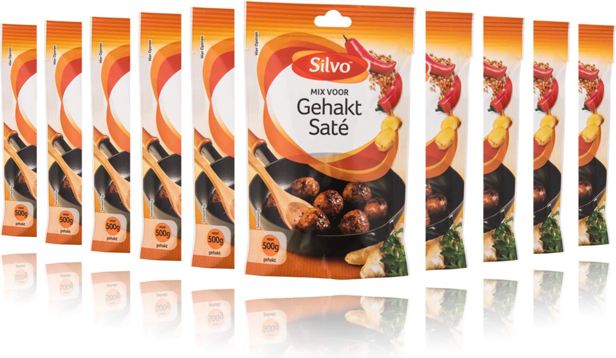Silvo® | 10 x Mix Gehakt Sate 45 gram | gehaktkruiden | multipack