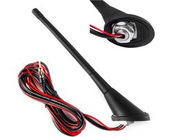 Universele auto antenne met versteker - Auto antenne - 18cm - 3m kabel lengte