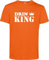 T-shirt DrinkKing | Fête du Roi | chemise orange | Vêtement pour fête du roi | Orange | taille S