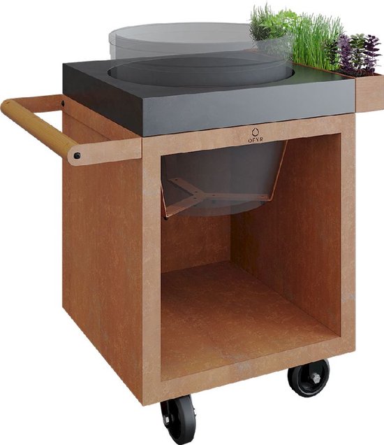 OFYR - Kamado Table 65 PRO BBQ tafel - Corten - Concrete - BGE