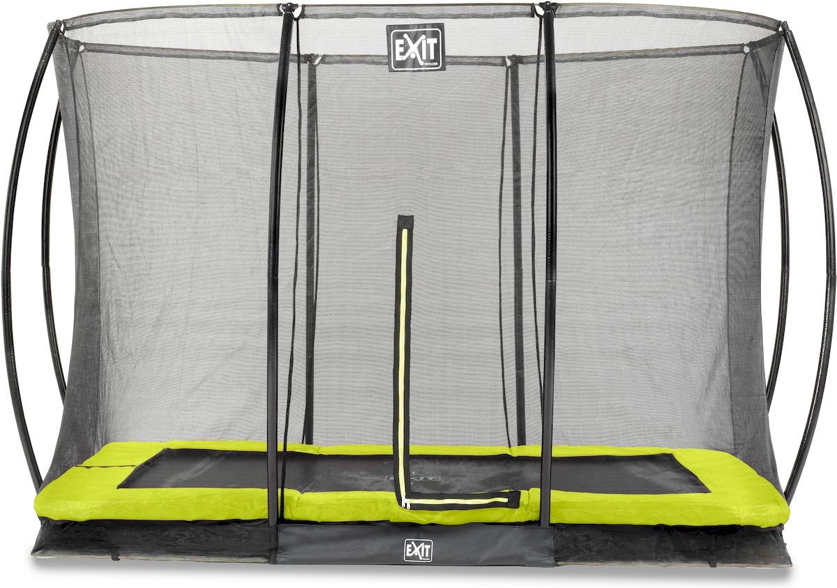 EXIT Silhouette inground trampoline 214x305cm met veiligheidsnet - groen