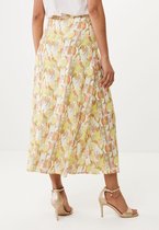Rok With Gathered Front All Over Print Dames - Lime Geel - Maat 34