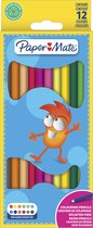 Paper Mate kleurpotloden voor kinderen | Voorgeslepen kleurpotloden | Diverse kleuren | 12 stuks