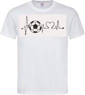 Grappig T-shirt - hartslag - heartbeat - voetbal - voetballer - sport - maat 4XL