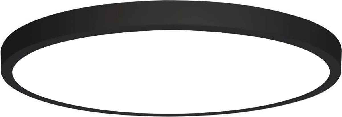 LED Paneel - Ø30 - 28W - Helder/Koud Wit 6400K - Mat Zwart - Opbouw - Rond - Aluminium