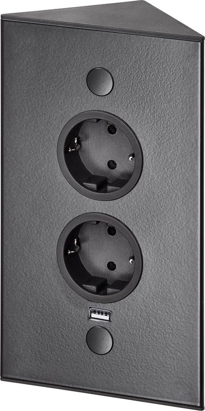 MaxTrack stekkerdoos met 5 contacten en 2x USB / zwart - 1,5 meter MaxTrack stekkerdoos met 5 contacten en 2x USB / zwart - 1,5 meter