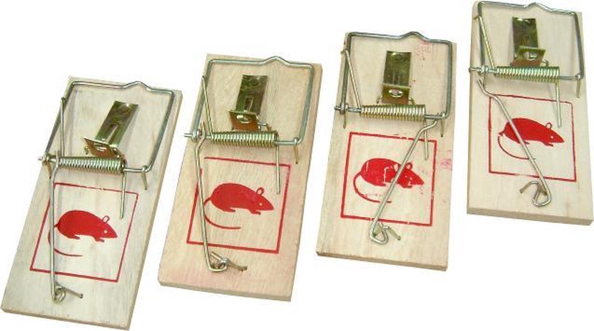*** 4x Muizenvallen Muis Vangen - Pestcontrol - Classic Muizenval - van Heble® ***