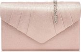dames elegante suède clutch envelop crossbody klassieke clutch avondtasje kleine schoudertas, roze, eigentijds