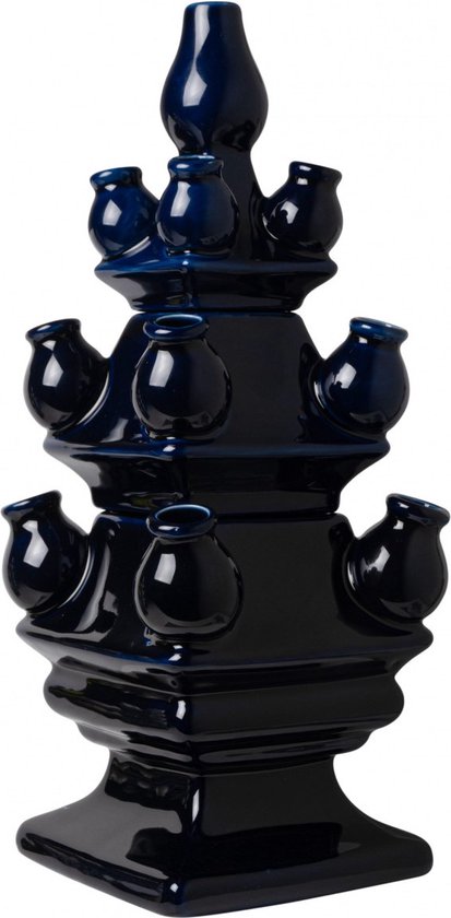 Tulpenvaas - 40 cm - blauwe vaas - vaas blauw - 3 delig - cadeau voor vrouw - Heinen Delfts blauw - cadeau vrouw populair