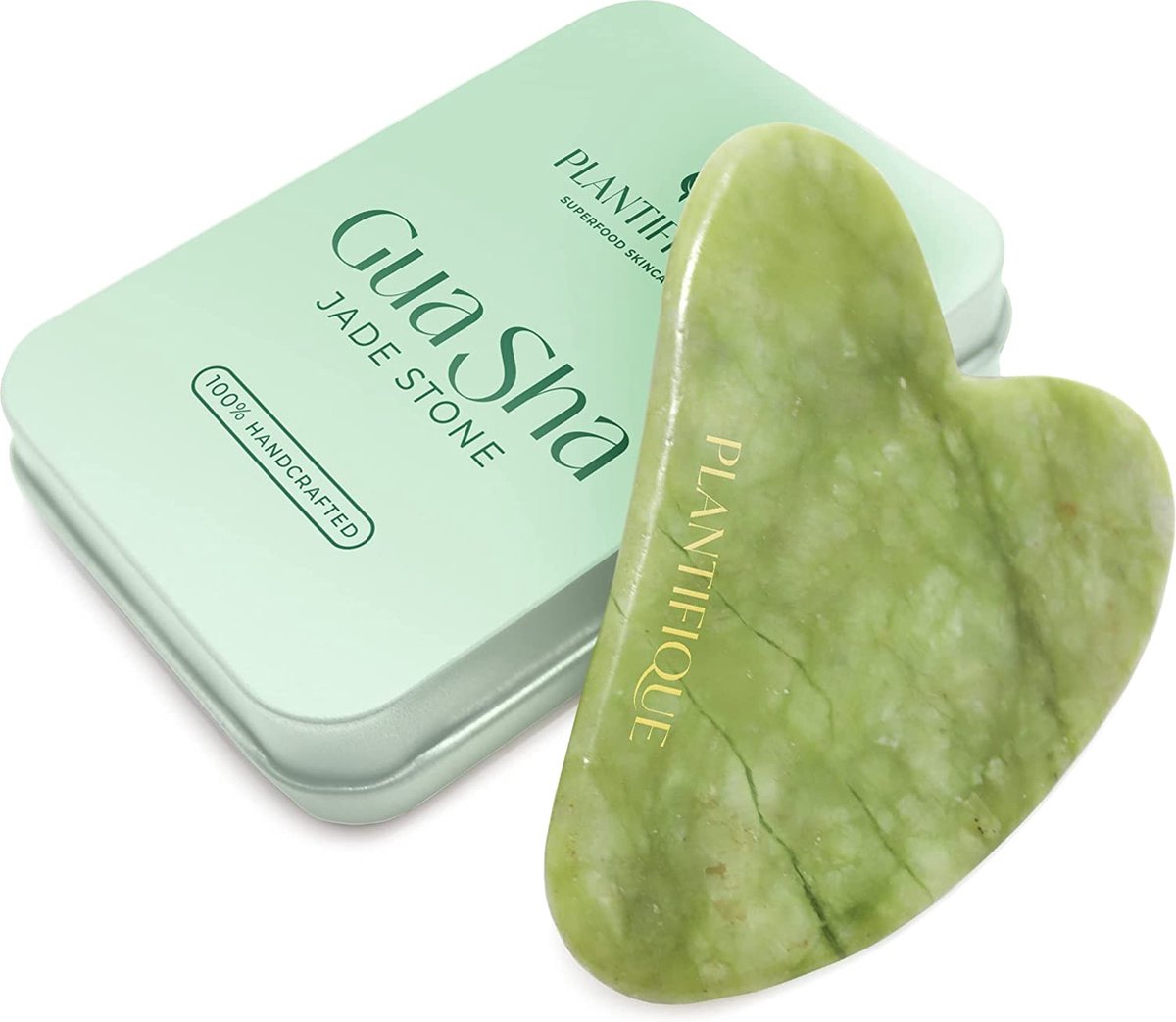 Goedkoopste Massageroller van natuurlijke jade - Guasha gemaakt van jadesteen - Gezichtsmassage voor oogzwelling Huidverstrakking van het gezicht - Gua Sha Stone Original - Gezichtsmassager