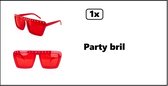 Bril Party rood - Bling bling brillen thema feest festival fun verjaardag uitdeel carnaval