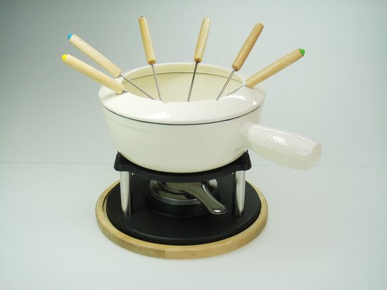 Relance Fondue set - gietijzer - Ø 22 cm. - Kaasfondue, vleesfondue, bouillon-fondue, Chocolade fondue