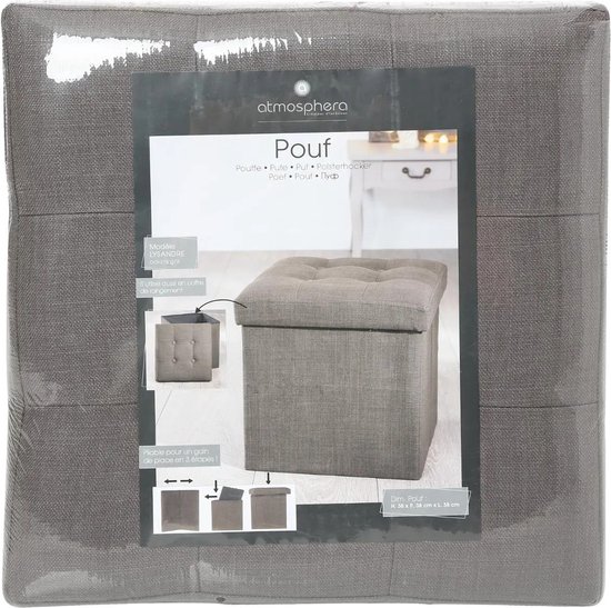 Pouf pliable Lysandre - Grijs