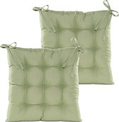 Anna's collection Coussin de chaise rembourré - 2x - vert menthe - 38 x 38 cm - intérieur/extérieur