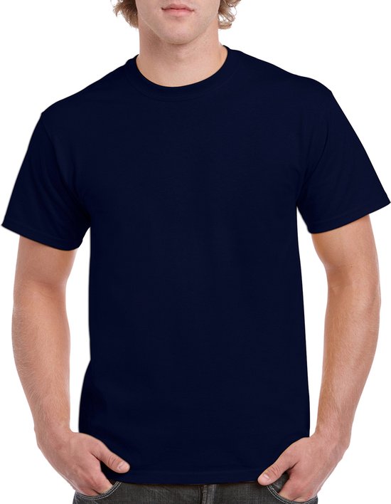 T-shirt met ronde hals 'Heavy Cotton' merk Gildan Navy Blue - 4XL