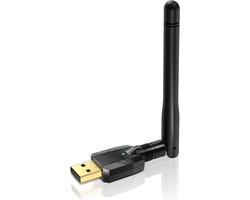 Edup - Long Range Bluetooth Adapter voor PC - Bluetooth 5.0 - Externe Dongle - Bluetooth Antenna - USB - High Gain - Geschikt Voor Desktop & Laptop - Compatibel met Windows - Zwart