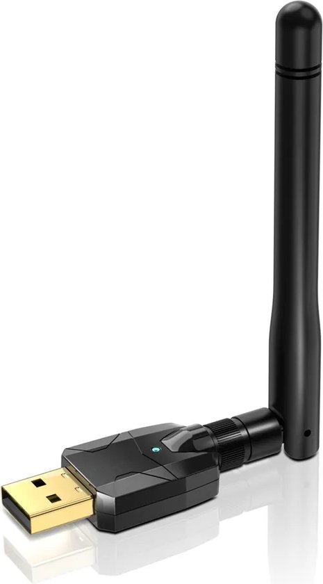 Edup - Long Range Bluetooth Adapter voor PC - Bluetooth 5.0 - Externe Dongle - Bluetooth Antenna - USB - High Gain - Geschikt Voor Desktop & Laptop - Compatibel met Windows - Zwart