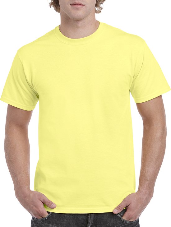 T-shirt met ronde hals 'Heavy Cotton' merk Gildan Cornsilk - XL