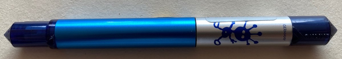 ONLINE – vulpen 'alien' – blauw/zilver