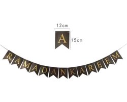 Akyol - Ramadan Kareem Vlaggenlijn - Ramadan decoratie - Eid Mubarak - Suikerfeest - Vlaggenlijn - Vlaggen - Vlaggetjes - Vlag - Feest