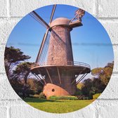 Muursticker Cirkel - Windmolen in Weide - 30x30 cm Foto op Muursticker